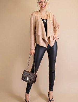 Taupe Textured Suede Jacket