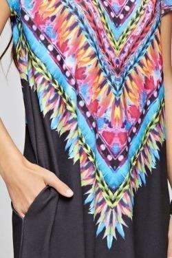 Feather Print Dress