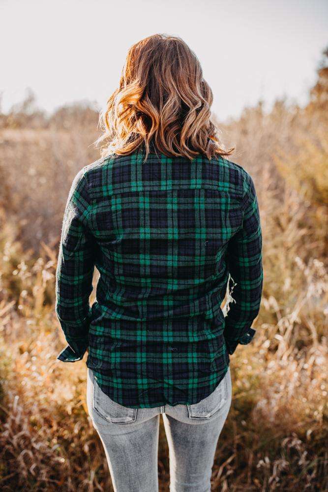 Green/Navy Flannel