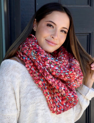 Red Knit Infinity Scarf
